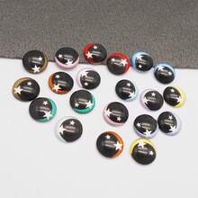 30Pcs Mixed Cartoon Bear Eyes Glass Cabochons Flat Back - Cute Animal Eyes With Stars Pattern, DIY Craft Supplies For Jewelry, Resin, Nails (6mm 8mm 10mm 12mm)