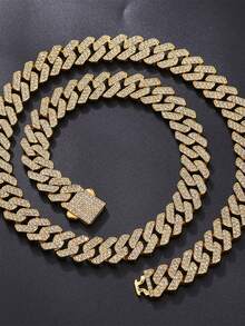 24 英寸 A-Z 字母吊坠项链，嘻哈链，说唱歌手风格，男士日常佩戴，多字母设计，合金材质 - 嘻哈字母項鍊 - 查看 6