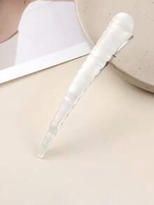 1 件女士创意个性化发夹，新款 PVC 不对称条纹简约百搭发夹，适合日常、通勤、校园、派对、度假、旅行、摄影、爪夹、发夹、发夹、发夹、发夹、发夹