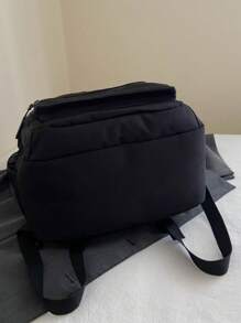 返校新款经典轻便耐用多功能时尚舒适大容量双肩包，适合各种场合，秋冬季 - 黑色 - 查看 5