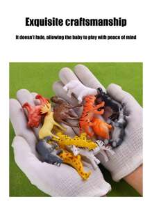 53pcs Forest Simulation Animal Model Set Toy Children's Toy Tiger Lion Boy Gift Mini Cute Cake Gift (There Will Be Slight Differences In Hand-Painted Patterns And Colors) Room Decoration ,Animal Toys ,Animals ,Toys,Dinosaur Toy,Barn Toy,Simulation Animal