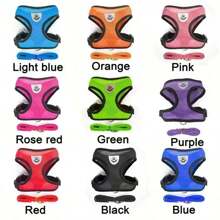 1pc Pet Chest Strap Harness & Leash Set,Pet Chest Harness With A Leash, Pet Cat & Dog Leash With Anti Escape Adjustable Chest And Back Strap,Suitable For All Seasons - Breathable Mesh Dog And Cat Chest Harness,Reflective Pet Leash Vest Harness, Dog Cat Mesh Breathable Vest Type Anti-Slip Walking Lead Rope Outdoor Travel