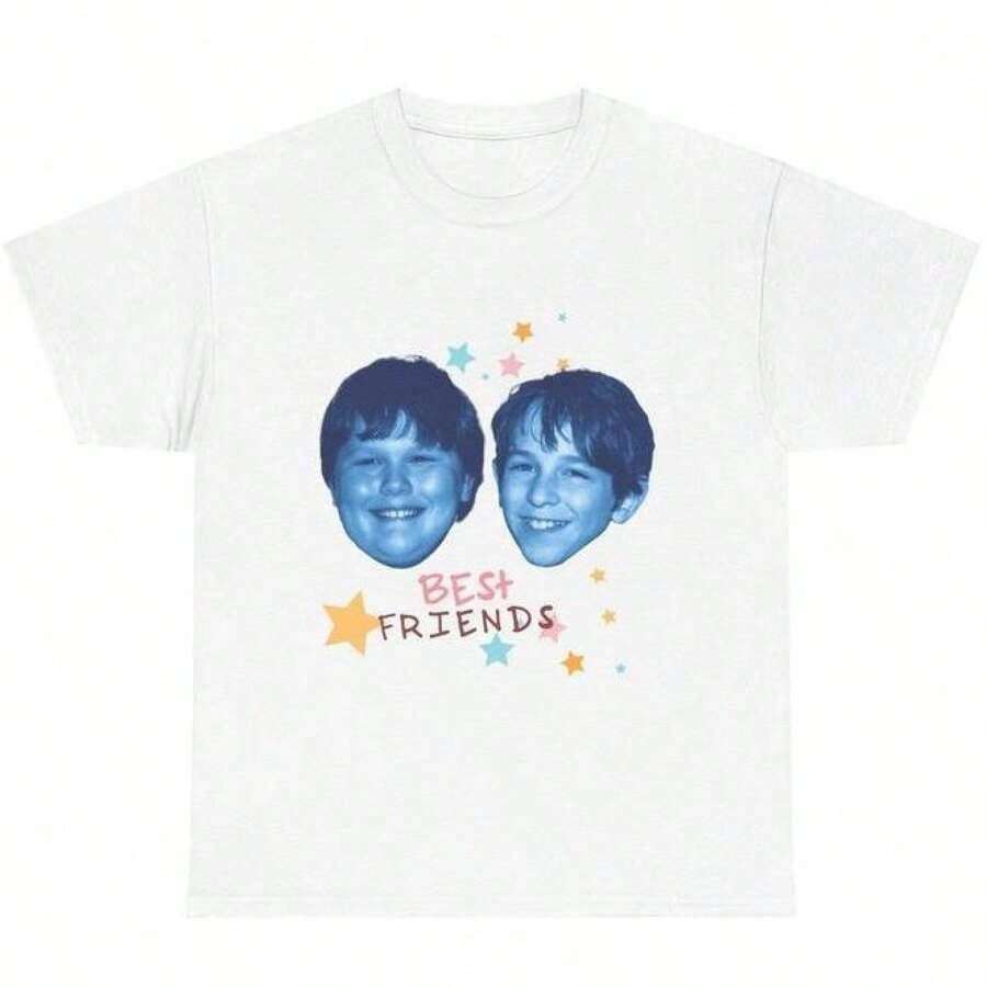 Funny Best Friends T-Shirt, Greg And Rowley Meme Graphic Tee, Unisex Y2K Streetwear TopMen's Casual Cotton Short Sleeve T-Shirt – Basic Summer Tee For Men (S-XXXL) Cotton , Vintage, Cotton, Cotton Shirts, Graphic Tees, Romwe, Funny T Shirts, Graphic Tees, Western, White Graphic Tees - 白色 - 查看 1