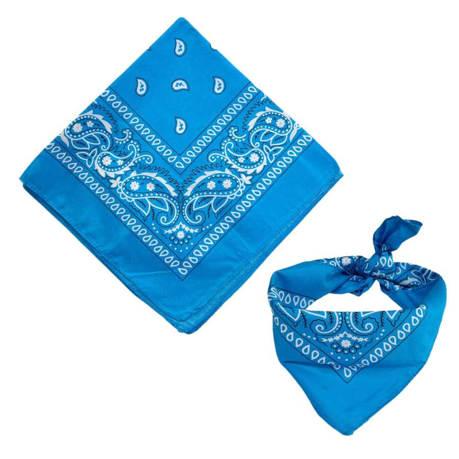 Printed Polyester Bandana Scarf Various Colors 1 Unit - 天藍色 - 查看 1
