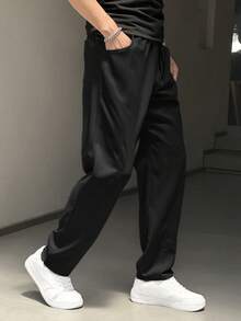 Quần dài nam dáng rộng, cạp chun, chất liệu nhẹ, phối nhiều màu sắc, thích hợp cho mùa xuân, hè, ngày lễ tình nhân, Lễ Tạ ơn, Ngày Nhà giáo, Ngày của Cha, Lễ Phục sinh, Lễ hội hóa trang, Tết Nguyên đán. - màu đen - Xem 7