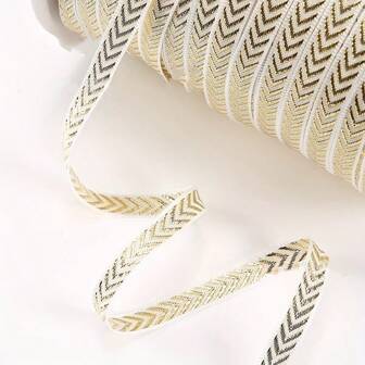 10 Yards Elegant Gold Triangle Decorative Trim - Packaging And Sewing Supplies, For Crafts, Gifts And Fashion, Sewing Accessory Ribbon