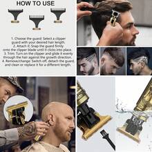 JINER 1 Pieza Cortadora de Pelo Eléctrica Recargable, Kit de Aseo y Corte Profesional, Recortadora de Patillas con Cuchilla en T, Cortadora de Pelo Inalámbrica Resistente al Agua para Barba, Bigote y Body, Regalos para Hombres