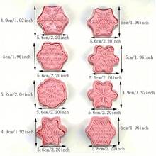 Set de 6 piezas de cortadores de galletas y sellos con formas de copo de nieve, hoja, unicornio, arcoíris, castillo y estrella, molde para decorar galletas y pasteles, adecuado para el hogar, tienda de postres, panadería, decoraciones navideñas, pijamas navideños, regalos navideños, decoración navideña