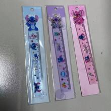 bandai 1 pezzo Righello rotante a punto, righello acrilico colorato da 15 cm, strumento di misurazione per studenti, articolo di cancelleria per l'apprendimento (2 pezzi di colore casuale) (Stile rotante casuale)