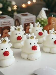 1 nến sáp đậu nành thủ công hình hươu trắng, dễ thương với hương lê Anh và hoa lan Nam Phi, thích hợp để trang trí nhà cửa, để bàn, tạo hương thơm phòng, trang trí tiệc, tuyệt vời làm quà tặng cho gia đình và bạn bè, thích hợp cho mọi mùa để tăng thêm bầu không khí, nến hình hươu, nến trang trí hương thơm, quà tặng trang trí Giáng sinh, trang trí phòng Giáng sinh, quà tặng Giáng sinh - Nhiều màu - Xem 4