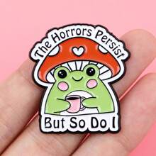 可爱“恐怖持续，但我也持续”珐琅别针胸针松针翻领别针徽章背包服装配饰珠宝礼品 - NR12254 - 查看 6