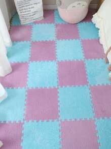 12pcs Solid Color Non-Slip Interlocking Carpet Tiles, Modular Floor Mats For Living Room, Bedroom Gifts Birthday Graduation - Multicolor - View 25