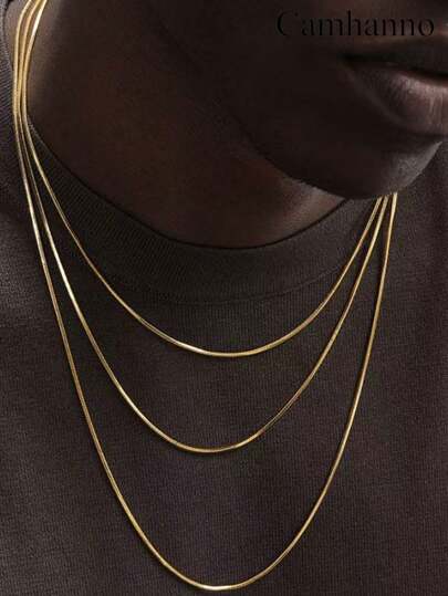 1pc European & American Style Twisted Stainless Steel Necklace, Suitable For Men And Women Daily Wear