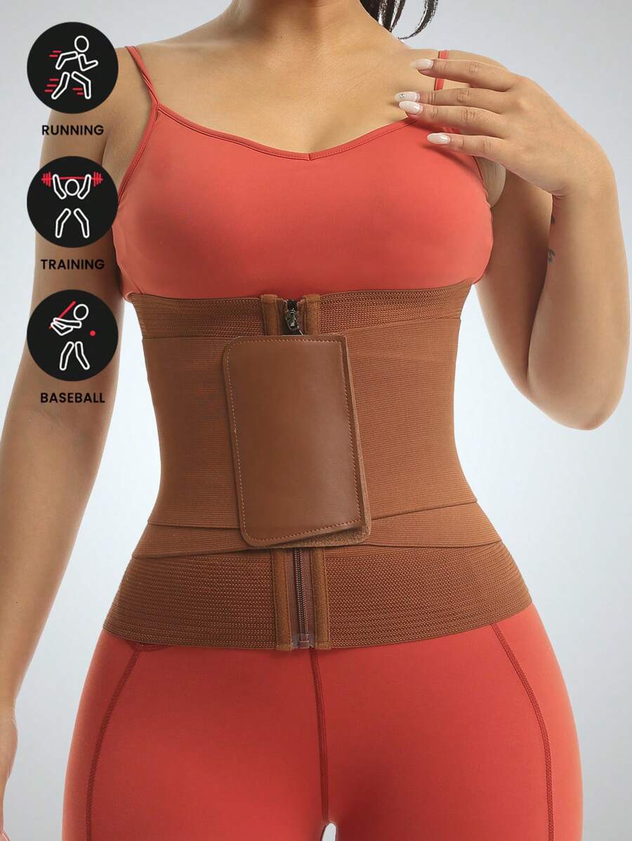 1 pieza Cinturón moldeador de cintura ajustable multicolor para mujer con control de abdomen y borde antirizado, faja reductora de cintura tipo corsé para uso deportivo y al aire libre