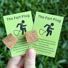 10 piezas del tapón de eructo - Broma divertida - Bloqueador de flatulencias con tarjeta de instrucciones divertida, corcho de madera de novedad para fiestas, regalo divertido universal para cumpleaños, graduaciones, Navidad, Año Nuevo - Fabricado en madera y papel, sin electricidad necesaria, sin plumas - Multicolor - Ver 10