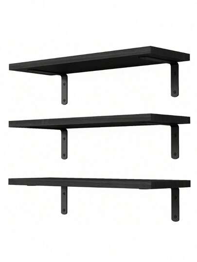 Juego de 3 estantes flotantes de madera, estantes decorativos de pared, estante rústico para dormitorio, estantes de almacenamiento para baño, estantes para libros para sala de estar, estante