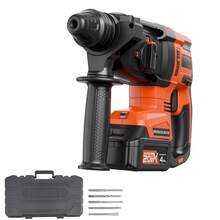 20V Brushless Cordless Hammer Drill, Lithium-Ion 1 Inch Rotary Hammer Driver, SDS-Plus Electric Lightweight Power Tool Kit With Battery And Charger, 4 Functions, 1200 RPM, 5300 BPM - US A Type Plug(110-127V) - View 8