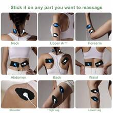 Unidad TENS de 40 intensidades de 2 canales recargable con 10 almohadillas de electrodos reutilizables. Estimulador muscular con pantalla grande para masaje de todo el Body