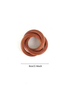 1/2/4pcs Natural Brown Wooden Napkin Rings, Suitable For Boho Style Country Party Dining Table Decor - Brown - View 7