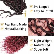 10/14/18/22 Inch Goddess Locs Crochet Hair Faux Locs Crochet Hair Pre Looped River Locs Crochet Hair With Curly Ends, Tbug