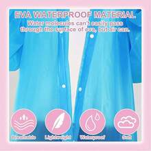 Chubasquero para adultos de 2 piezas, resistente al viento y al agua, de EVA, de una sola pieza, ideal para viajes, ciclismo al aire libre, senderismo, para hombre y mujer, material escolar. - Azul - Ver 4