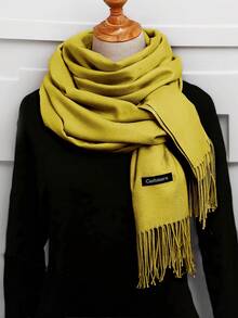 1pc 190*70cm Outdoor Classic Solid Color Windproof Sand Proof Lightweight Shawl Scarf, Suitable For Men And Women For Dress - Khaki - View 20