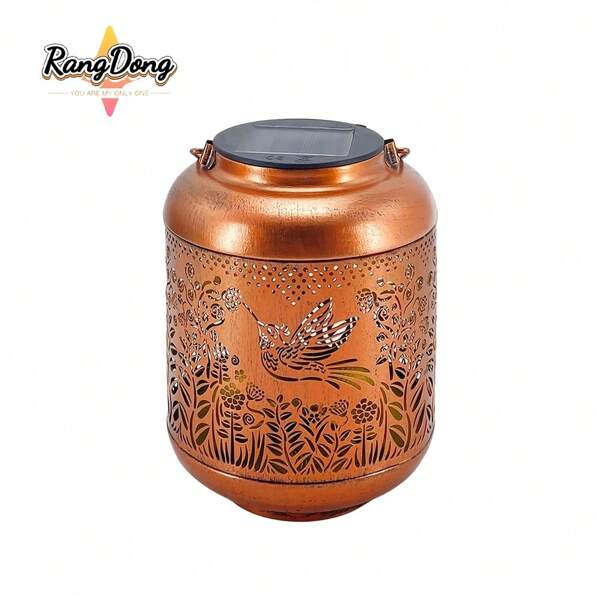 RANGDONG Luzes solares suspensas em formato de beija-flor para áreas externas, luzes decorativas de metal à prova d'água para jardim, presentes de Natal e aniversário, lanternas solares LED decorativas suspensas, adequadas para pátios externos, terraços, quintais, paisagismo