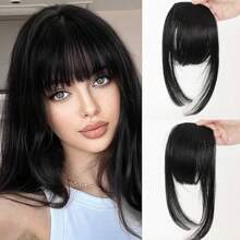 合成刘海接发片自然刘海片前夹式齐刘海片齐平刘海片接发片女士直发片 - 彩色 - 查看 11