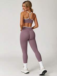 MASKERT Women's Tank Top, Sports Vest, Yoga Suit Vest, Tight Fitting Running Exercise Vest, High Elasticity Fitness Vest, Comfortable And Skin Friendly For Home Leisure - Purple - View 7