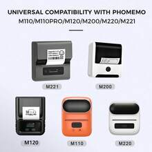 透明圆形标签 50x50mm-140 件热敏不干胶标签卷，适用于 Phomemo M110/M200/M120/M220 E210 P50 DETONG P1 - 無色 - 查看 8