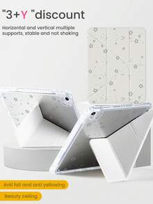 这款精美可爱的卡通波点双面亚克力透明后盖，防震耐用，适用于iPad第7代、第8代（10.2英寸）和第10代。它内置笔槽，支持睡眠/唤醒功能和多种折叠支架模式。是2026年新年和圣诞节的理想礼物。