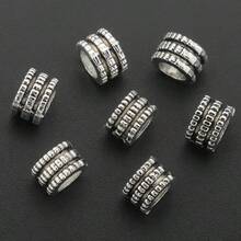 30pcs/50pcs/100pcs Vintage 3-Layer Wheel Spacer Beads, Large Hole Spacer Beads, Suitable For DIY Handmade Bracelets, Necklaces, Earrings, Jewelry, Crafts