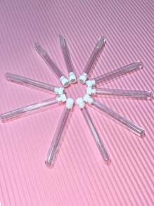 50Pcs Eyelash Brush Tube Disposable Mascara Wands Tube Reusable Lash S Brush Dust-Proof Cleaner Storage Tubes, Eyebrow Brush, Eyeshadow Brush, Brush - White - View 4