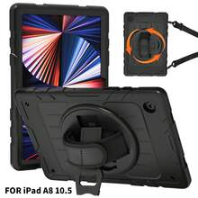 1 个库存保护套兼容 iPad 第 10/9/8/7/6/5/4 代 8.3'' 10.9/11''/ 9.7''、iPad 11(A16 2025) iPad (A16) 11 英寸第 11 代 2025 Galaxy Tab A8 10.5 英寸 2022 带 PET 薄膜 iPad Pro/Air6/Air7 11 2018/2020/2021/2022/2024/2025 防震保护套带铅笔架 [360° 旋转手带] 和支架 - 黑色(附黑色肩帶) - 查看 20