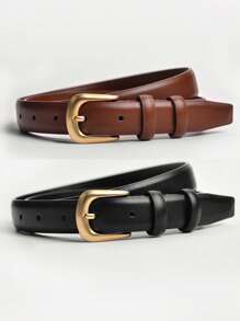 1/2 piezas Cinturón de mujer con hebilla de pasador, adecuado para uso diario, jeans y ropa de estudiante