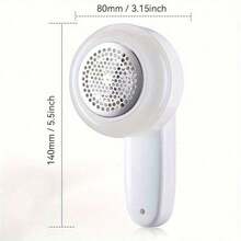 USB Rechargeable Fabric Shaver - 2-In-1 Electric Lint & Pilling Remover For Clothes, Sweaters, Blankets - Portable Hair Ball Trimmer For Furniture, Carpet, Sofa - Home & Travel Cleaning Tool - 白色 - 查看 5