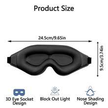 3D睡眠眼罩，轻盈透气，贴合眼部轮廓的记忆棉，可调节，缓解眼部疲劳，旅行必备 - 彩色 - 查看 3