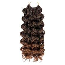 GoGo Curl 钩针发 1-6 包水波钩针发 10/14/18/22 英寸卷曲钩针发 女士短款海滩卷曲钩针发 合成深扭钩针接发 - 彩色 - 查看 24