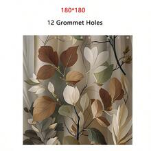 1pc, Vintage Leaf Pattern Print, Leaf Element Waterproof Shower Curtain Tapestry Wall Hanging Curtain, With 12 Hooks Waterproof Polyester Fabric Shower Curtain, Decorative Bath Tub Divider, Modern Household Bathroom Decor, Waterproof Polyester Material, Machine Washable, Grommet Top, Unlined Woven Shower Curtain, Suitable For Hotel Apartment Bathroom Decor, Home Decor Bathroom Accessories, Great Gift Idea 35inX70in, 47inX70in, 59inX70in, 70inX70in Fall Decor Back To School - Multicolor - View 12