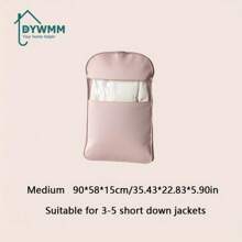 DYWMM 节省空间的自压缩悬挂式衣物袋 - 高品质羽绒服和衣物收纳袋，米色织物收纳袋，衣物整理工具，压缩率 40%，适用于外套和衣服 - 彩色 - 查看 8