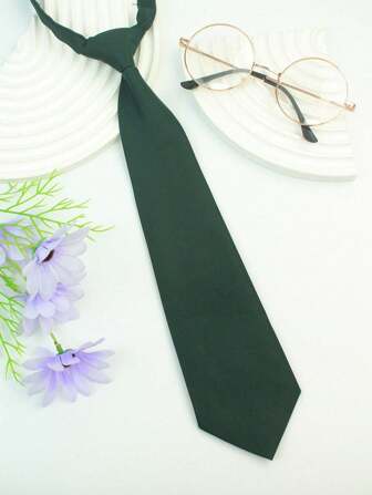 2pcs/Set Handmade Solid Color Uniform Necktie Shirt With Detachable Collar Tie, Fashion Versatile For Women For Dress For Christmas Decor