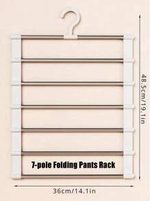 1件，便携式收纳衣架多功能裤架梯形挂裤折叠裤架不锈钢裤挂裤夹多层无痕收纳挂裤架，（本产品需自行组装，安装简便，操作方便）适合连衣裙、裤子、鞋子、牛仔裤、靴子、裙子、春季、极简主义、夏季上衣
