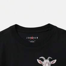 Nike 男式 AS NC GOAT SS CREW 短袖 T 恤，针织圆领 T 恤 TIF0787-010 - 黑色 - 查看 3