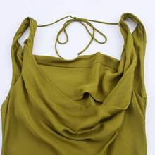 DEEKA New Summer Fashion Sexy Satin Feeling Long Lingerie Style Party Dress, Suitable For Summer, Holidays, Valentine's Day, Party - Green - View 11