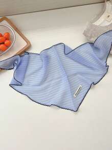 1 件女士时尚简约头巾，休闲日常纯色条纹三角围巾发饰秋季配饰 - 彩色 - 查看 11