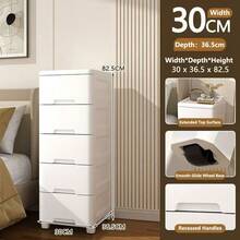 Bedroom/Living Room Minimalist Bedside Drawer Cabinet, Storage Rack With Wheels, Multifunctional File Cabinet, No Pull Handle Design - Multicolor - View 36