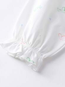 Annil Kinderkleidung, Mädchen- und Teenager-Rundhals-Langarm-Sets, herzförmig bedruckte Prinzessin-Stil Hausanzüge für den Herbst