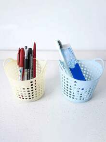 4pcs Creative Pen Holder With Circular Mesh Desktop Storage Basket, Organizer Bin - Multicolor - View 2