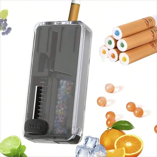 1 Set 100pcs Cigarette Explosion Beads DIY Push Rod Box With Mixed Fruit, Black Ice & Menthol Flavors - Flavor Enhancer Brush Ball Refills For Smokers, Portable Clear Container, Flavor Enhancement, Transparent Design, Easyaccess Design, Smoking Accessories, Compact Storage, Durable Container, Modern Smokers