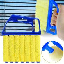 1 pieza Cepillo de limpieza para persianas, fácil de quitar, lavable a máquina, herramienta de limpieza manual, cepillo para eliminar el polvo de las rejillas del aire acondicionado, para limpiar el polvo de las ranuras de las persianas y del aire acondicionador, diseño moderno de mango de plástico, adecuado para la cocina, ventanas de la oficina, dormitorio, ventanas de la sala de estar, limpieza de electrodomésticos